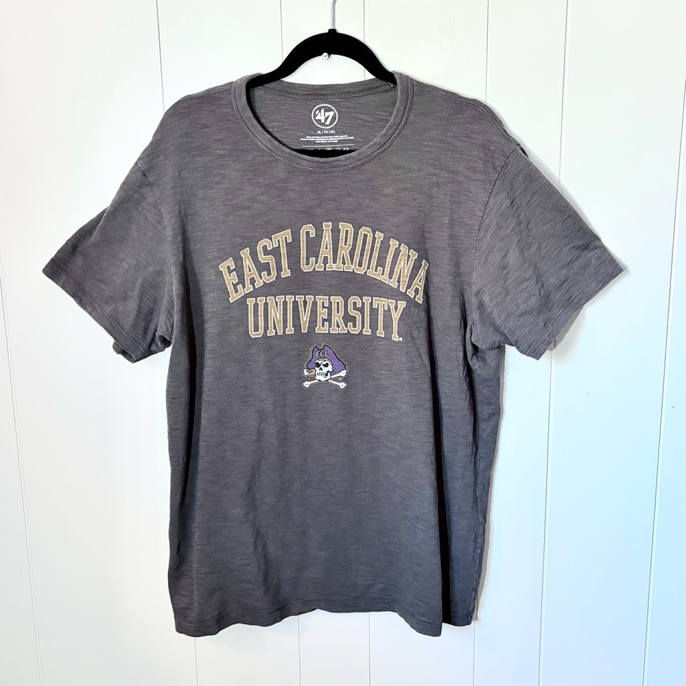 47 Brand East Carolina University Pirates ECU Oversized Tshirt Crewneck Gray XL